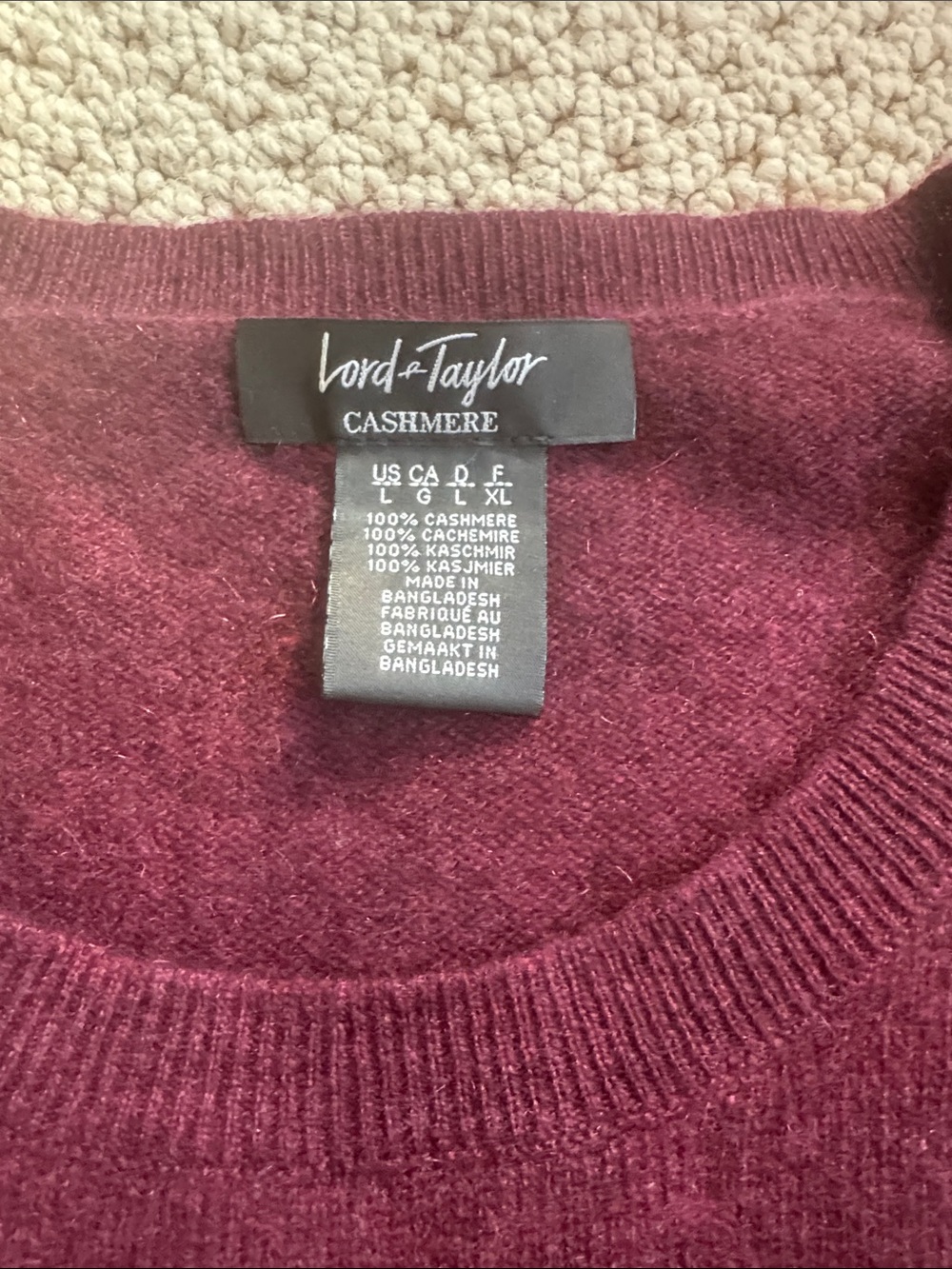 Lord & Taylor Women's Crewneck Sweater in Wine - Picture 3 of 3